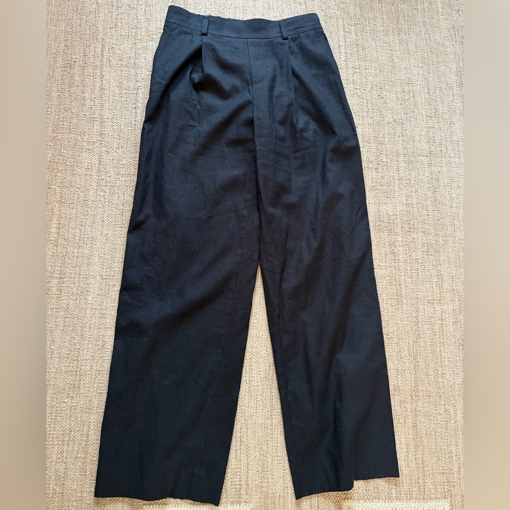 Vince Black Linen Straight Leg Pants Size Small 2-4
